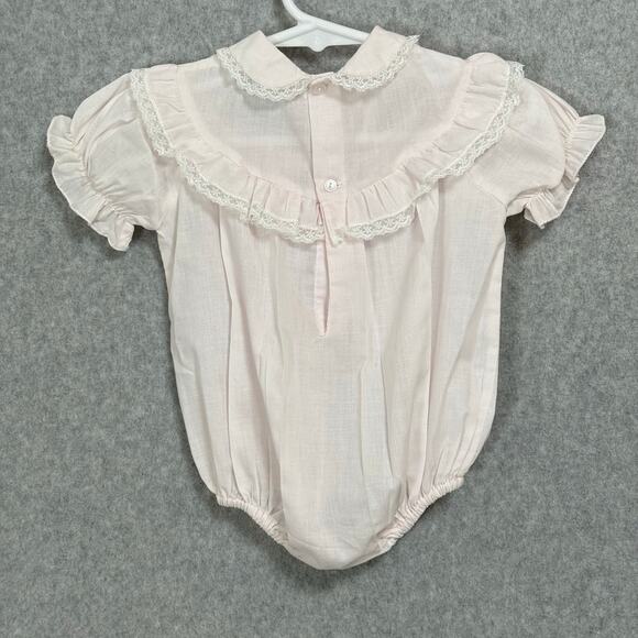 Vintage Alison Scott Romper One Piece Size 6 mos Lace Embroidered Dainty - Picture 6 of 16